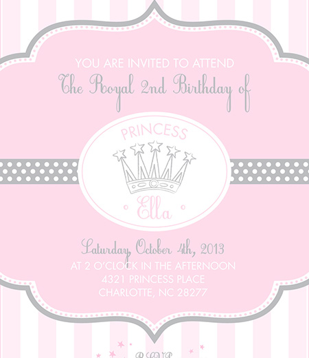 Whimsical Pink Princess Birthday Party Printable Invitation